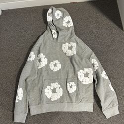gray denim tears hoodie size medium 