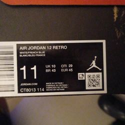 Jordan 12 Retro  White French Blue