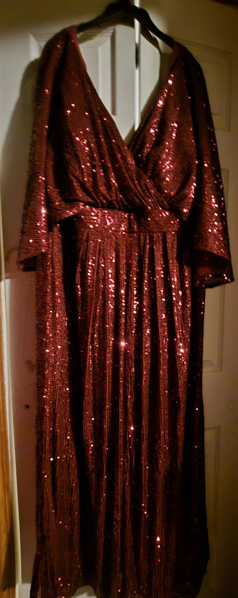 Deep Red Sequin Gown – Worn Once | Size 26