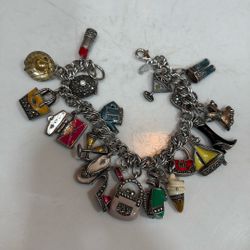 Sterling Silver Vintage Charm Bracelet 