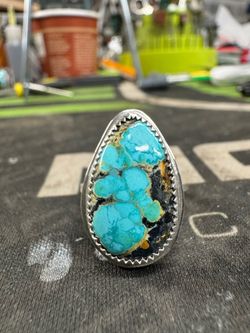 Black jack turquoise ring