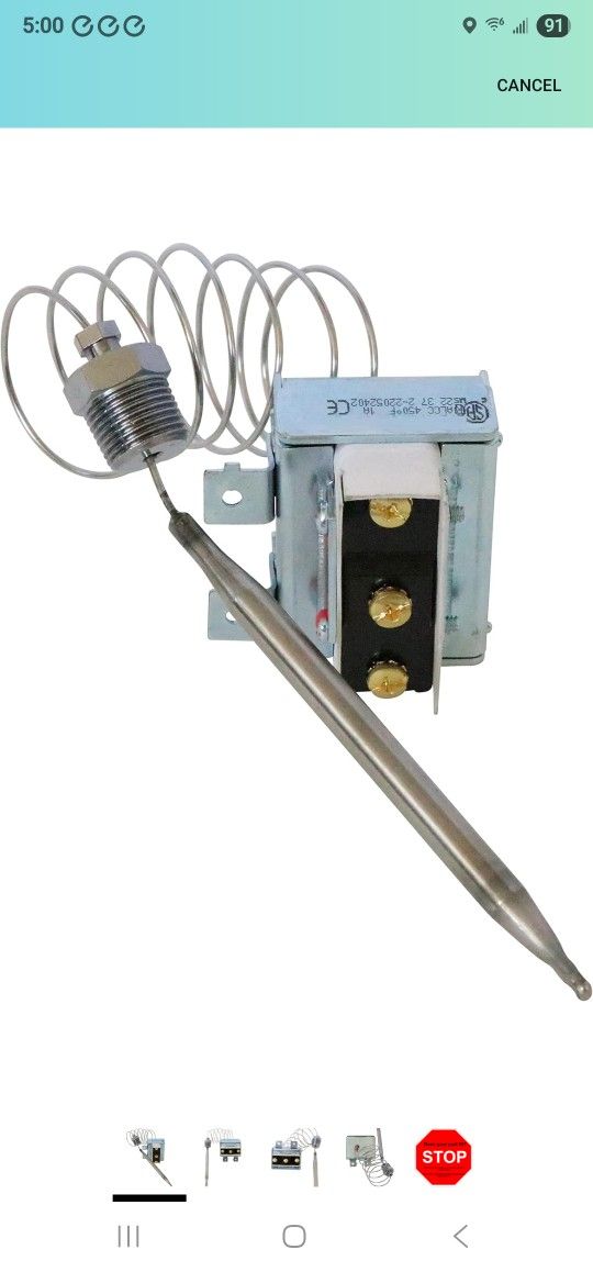 thermostat....4 deep Fryer, Hi Limit 450°F