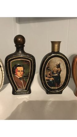 vintage jim beam whiskey decanter bottles Beethoven Bag Piper Chopin Maidservant