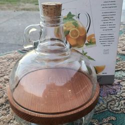 Vtg Three Tier Glass Wood Jar Handcrafted stackable bowls Cheese Crackers