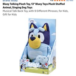 New Unopened Musical  13” Talking Bluey Plush Toy 