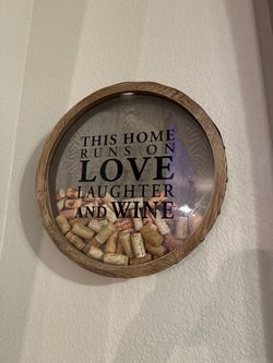 Round Wine Cork Shadow Box Wall Decor
