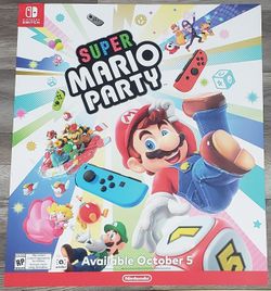 Mario Party Nintendo poster! Large ~22" inches wide x 25" inches tall