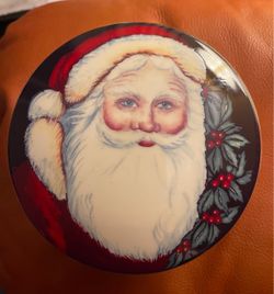 Vintage Mikasa Old St Nick Porcelain Hand Painted Trinket Box Covered Candy Dish