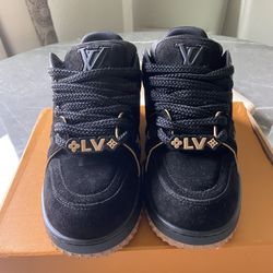 Louis Vuitton Trainer Maxi Black Brown Suede