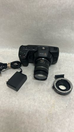 Black magic design pocket cinema camera 4K with 14–42 lens charger battery cables