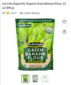 Let's Do Organic Green Banana Flour x 8 bags