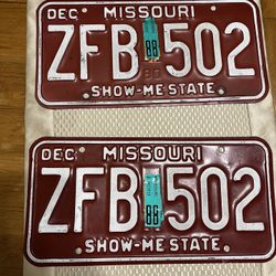 Missouri License Plates