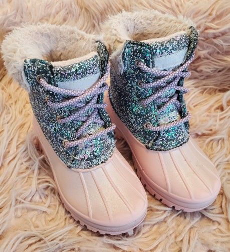Girls Pink Stylish Snow-Rain Boots -  Size 11