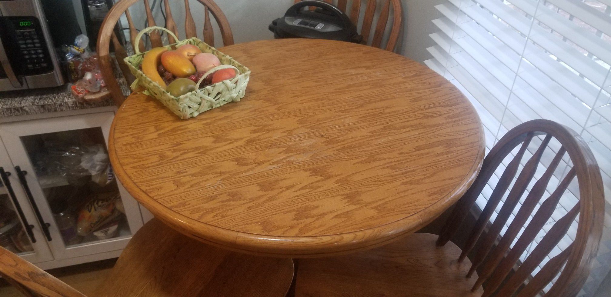 Tall Kitchen Table with 4 chairs that swivels