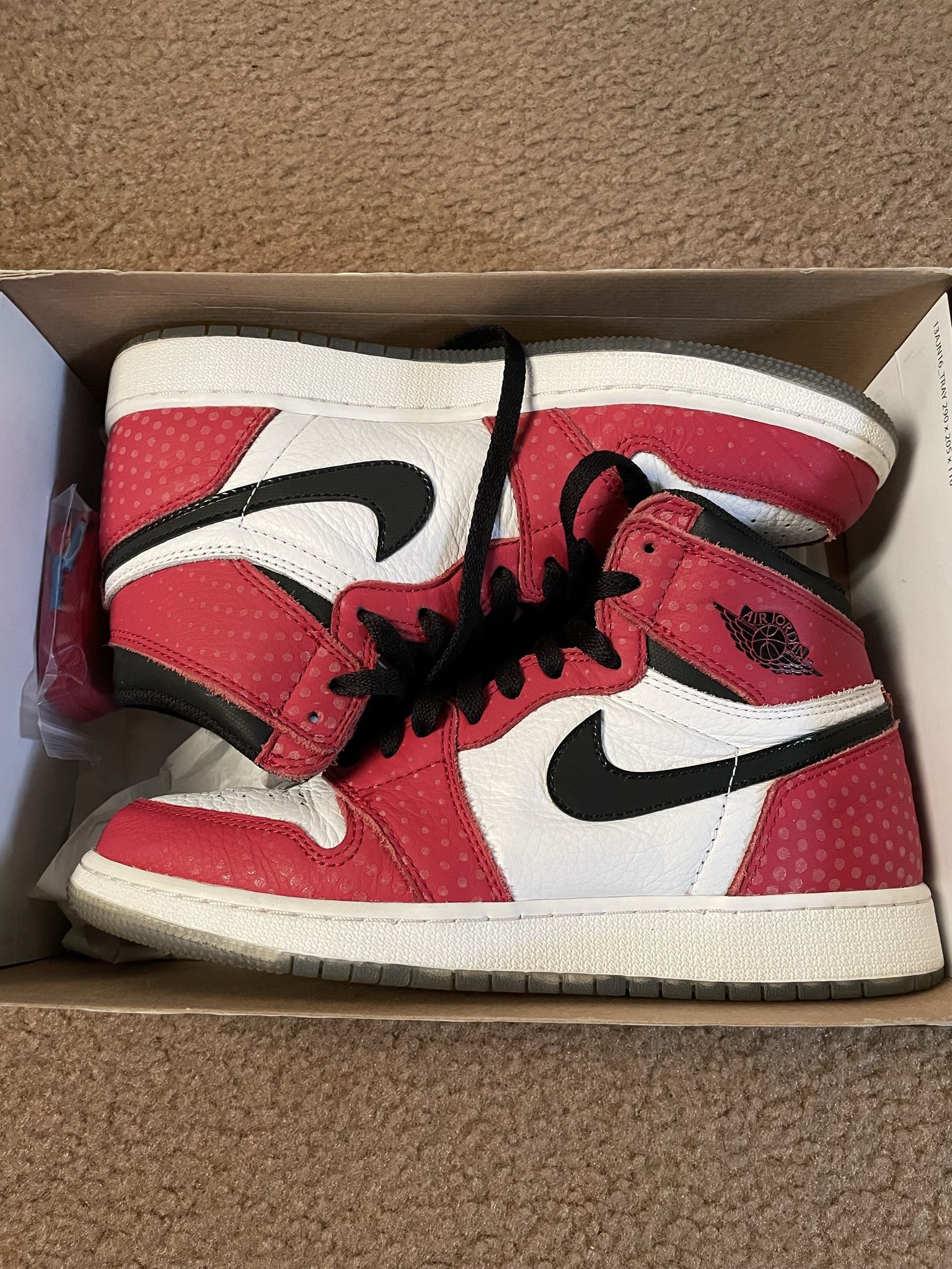Jordan 1 Spider-Man “Origin Story” Size 7Y
