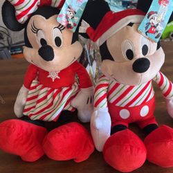 Disney Clásicos Navideños Peluche Minnie Mouse Plush, Grande de 19". Tejidos Súper Suaves
