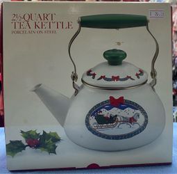 2½ tea kettle porcelain on steel