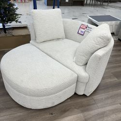 COSTCO OVERSIZED CHAIR WITH STORAGE OTTOMAN