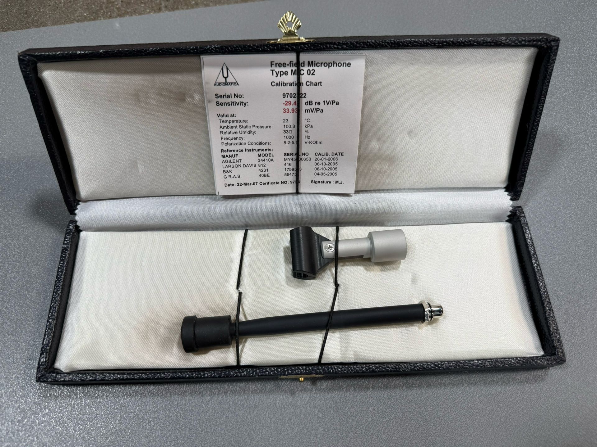 AudioMatika Precision Measurement Microphone – 42 mV/Pa – With Preamplifier & Calibration Certificate