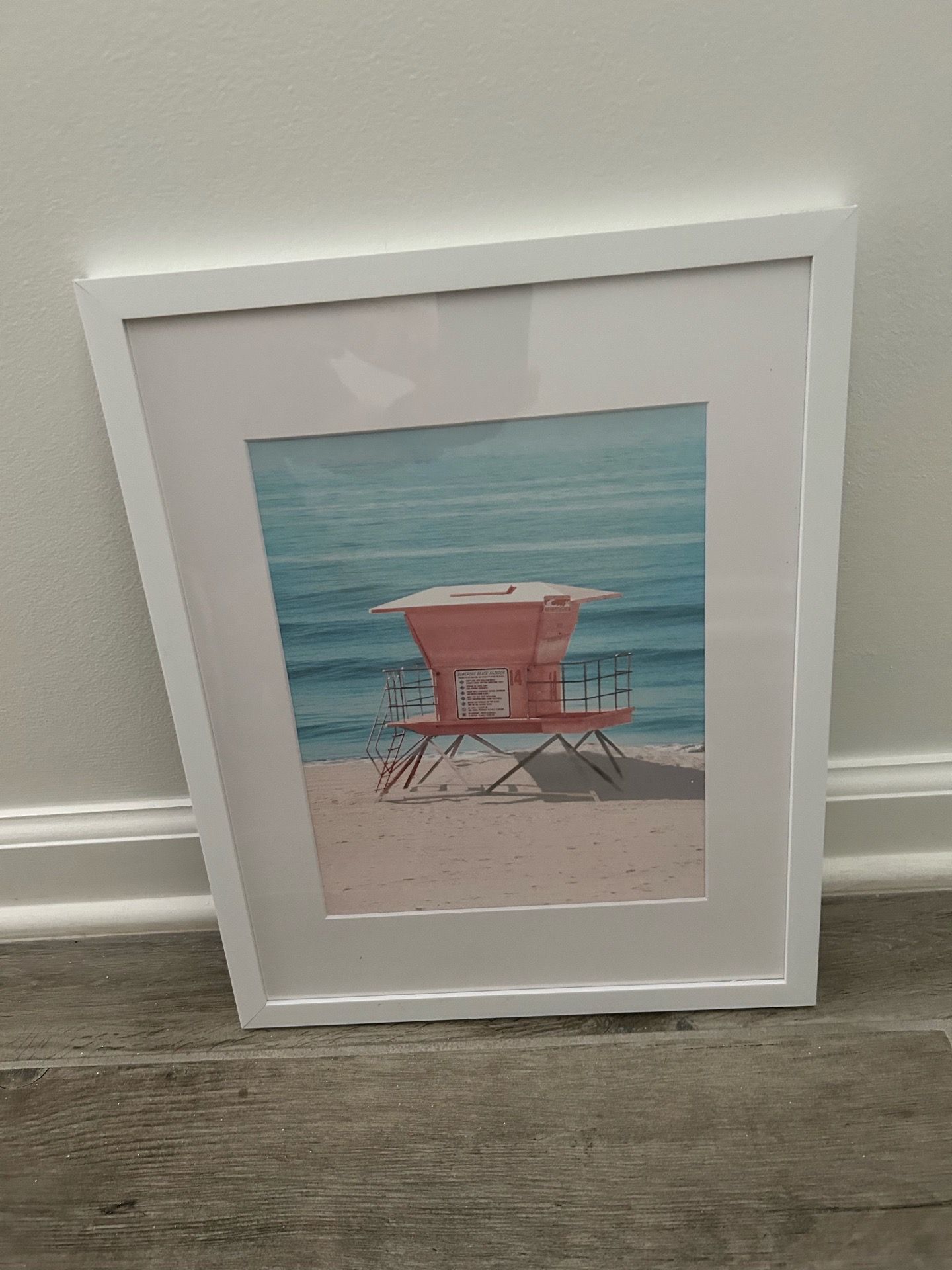 Seven (7) White framed coastal prints 12x16