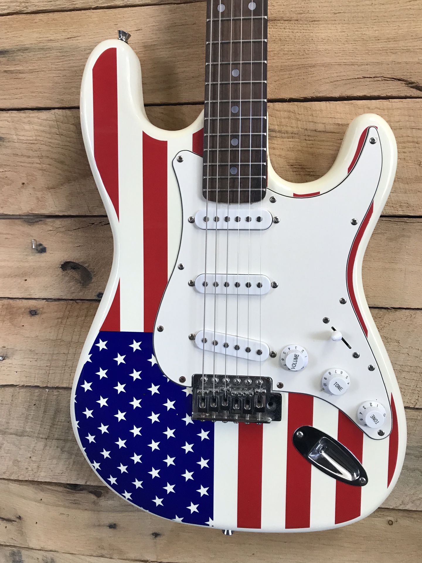 Trinity River American Flag Six String Electric Guitar