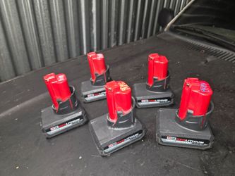 Milwaukee M12 5.0 AH High output Batteries