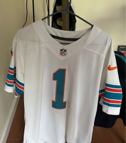 Miami dolphins stitched white throwback jersey