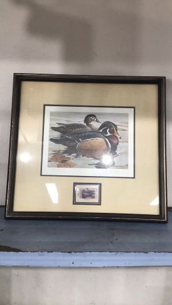 Rob Lawrence Duck Print And Stamp Signed & Framed  17x16 Frame