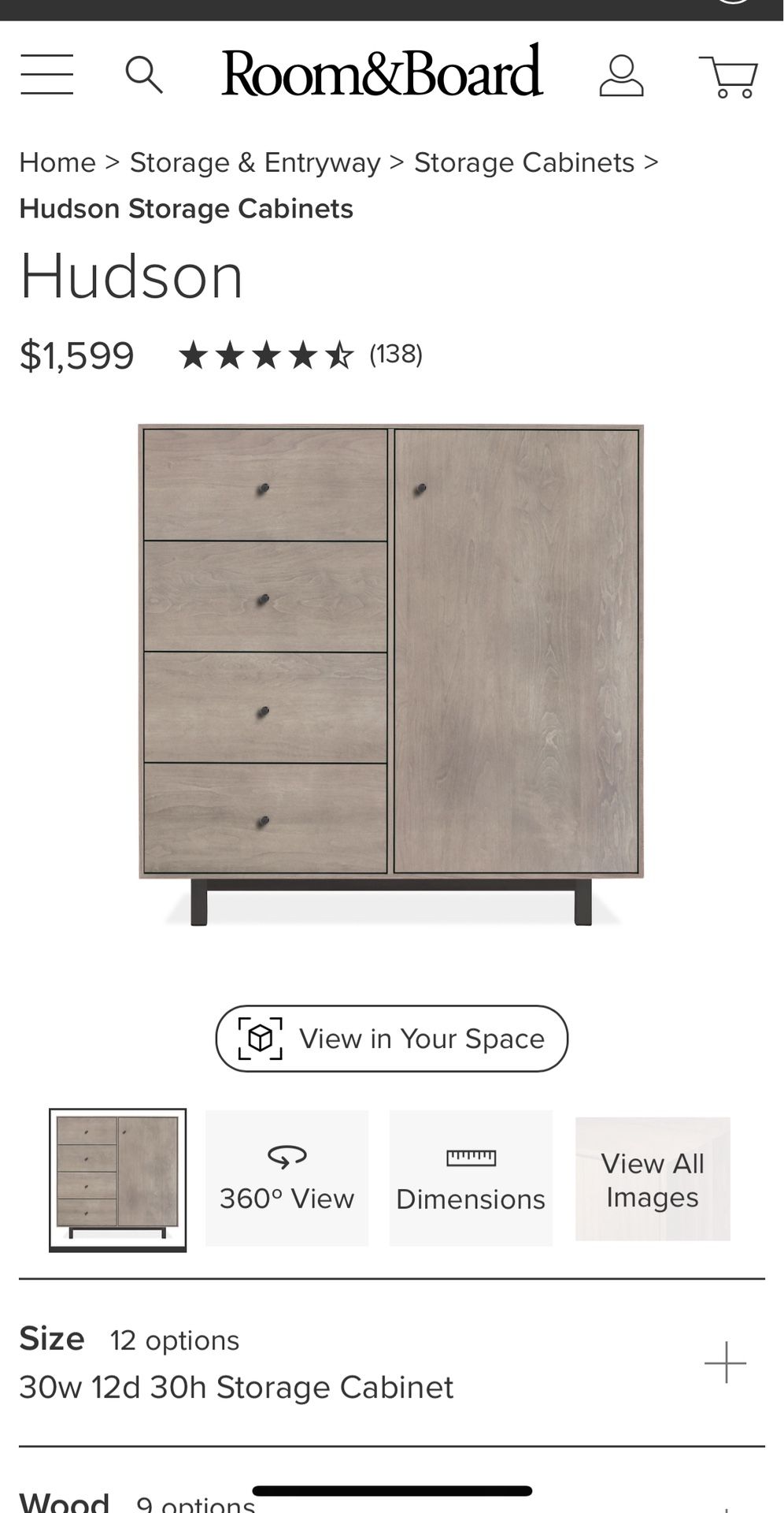 Room & Board Console/Storage Cabinet.. Can Deliver