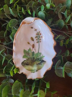 Botanical Oyster Shell Trinket Dish