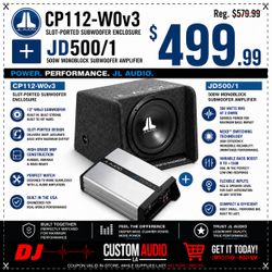 JL Audio CP112-W0v3 12" Ported Subwoofer Enclosure JD500/1 Monoblock Subwoofer Amplifier 600 Watts Package 🚨 Payment Options Available 🚨 No Credit N