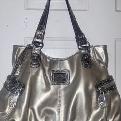 Nicole Miller purse. Shoulder Bag. Metallic Purse. 