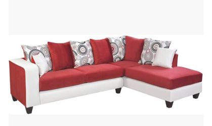 Stunning New Red Sectional! Great savings on couch and loveseat combos!