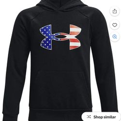 Under Armour Boys' Freedom BFL Rival Hoodie (Size: YLG/G, Color: Black. 