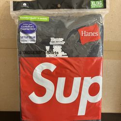 DS Supreme x Hanes Shirt Pack aka Tagless Tee Black SzXL (3 Shirts in 1 Pack)