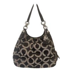 Coach Monogram Black and Gray Shoulder Bag
