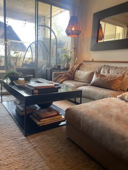 Restoration metal and glass coffee table