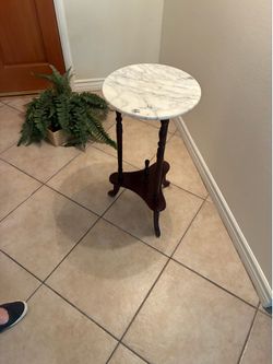 Vintage marble plant stand