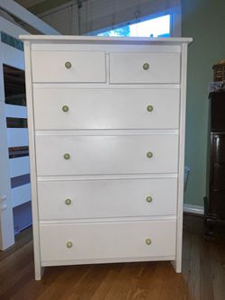 White solid wood dresser