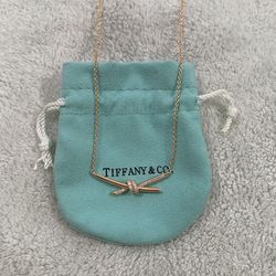 Tiffany & Co. Rose Gold Necklace with Diamonds Womens