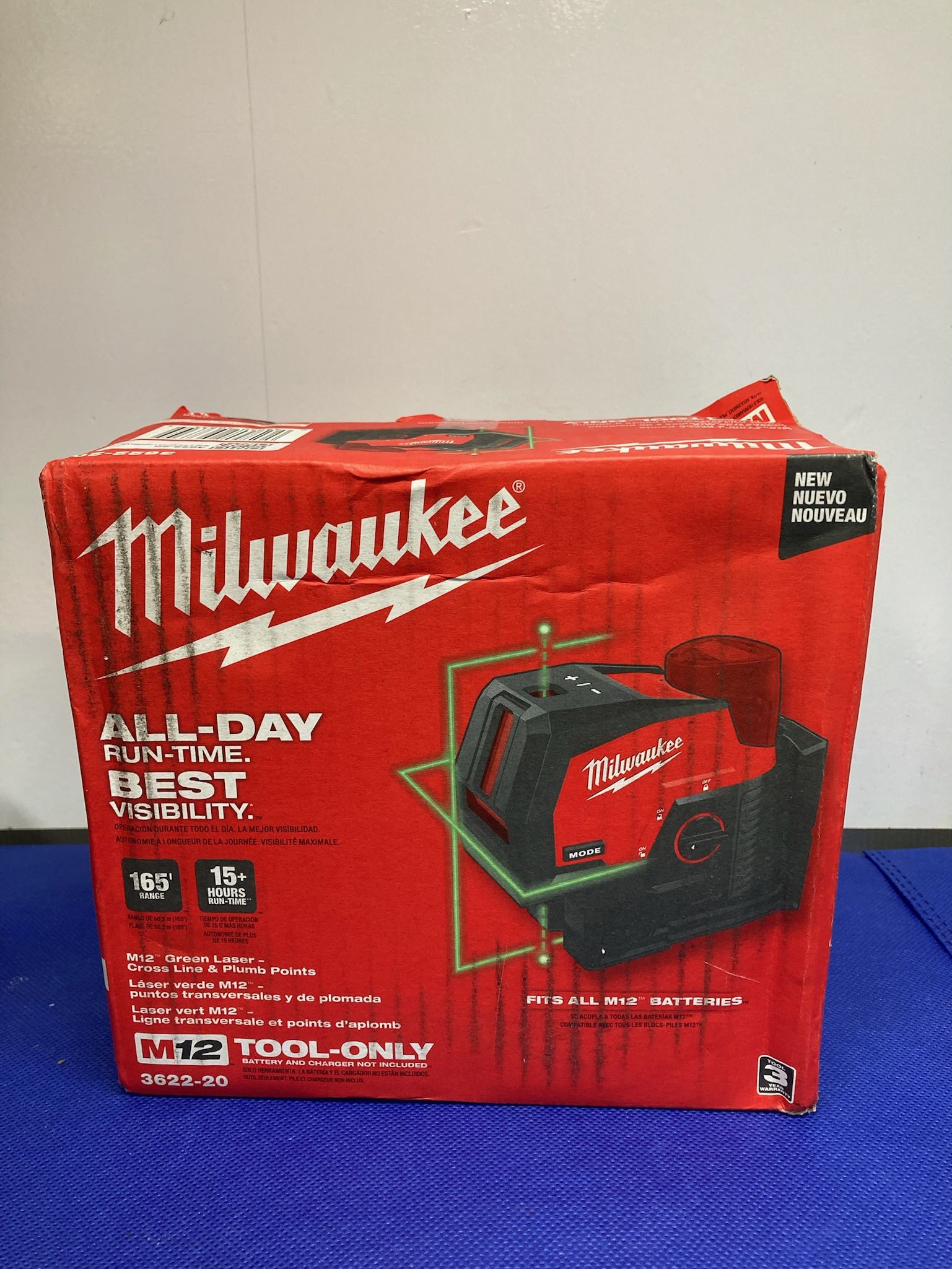 Milwaukee M12 3622-20 12V Cordless Green 125 ft. Laser Level