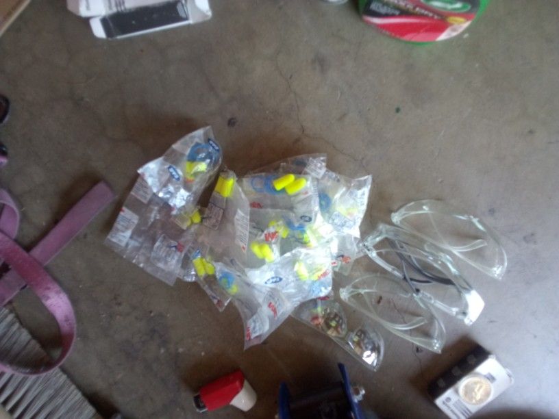 Earplugs And Safety Glasses