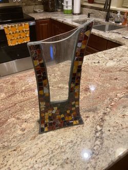 Mosaic Glass Decorative Vase