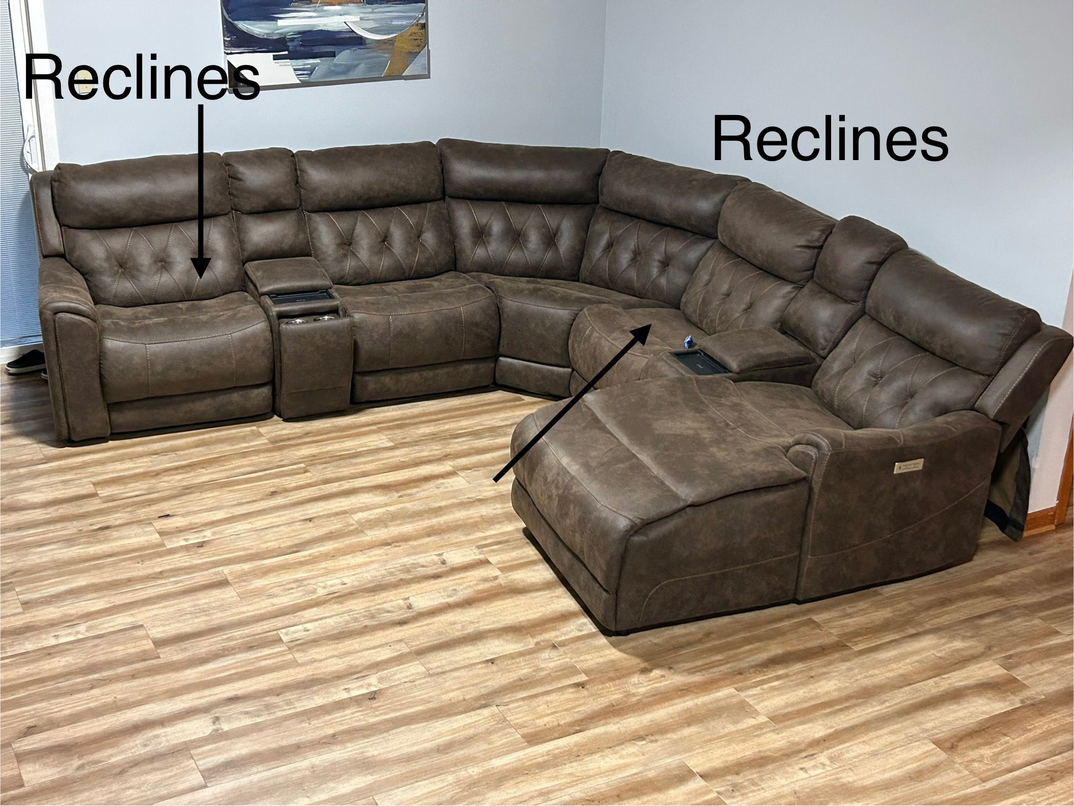 Brown Faux Leather Couch