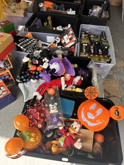 Assorted Halloween Decoration Items Disney Pillows Lights More