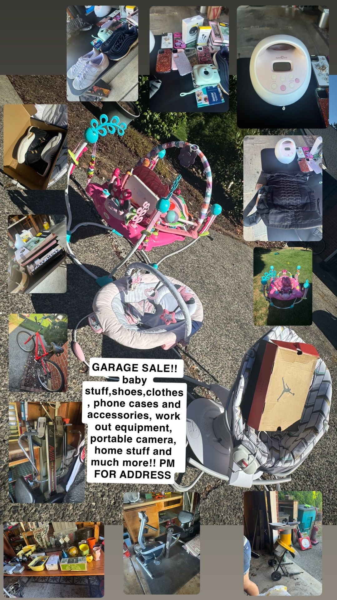 GARAGE SALE!! baby Stuff, Shoes, Clothes, Workout Equipment, Phone Cases, And Accessories, Home Stuff And Much More