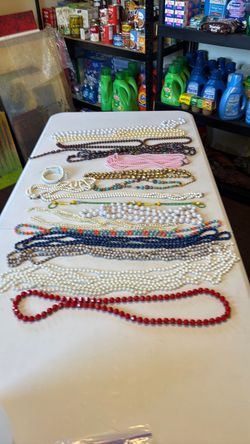 Costume beaded necklace lot