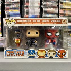 Funko Pop Marvel: Civil War 4-pack - Captain America/Iron Man/Hawkeye/Spider-Man