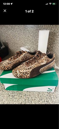 Sz 9 ladies Puma Leopard Print Low-Top Sneakers