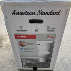 American Standard Cadet 12 in Antimicrobial 2-Piece 1.28 GPF Single Flush Chair Height Round Toilet with Slow Close Seat in White